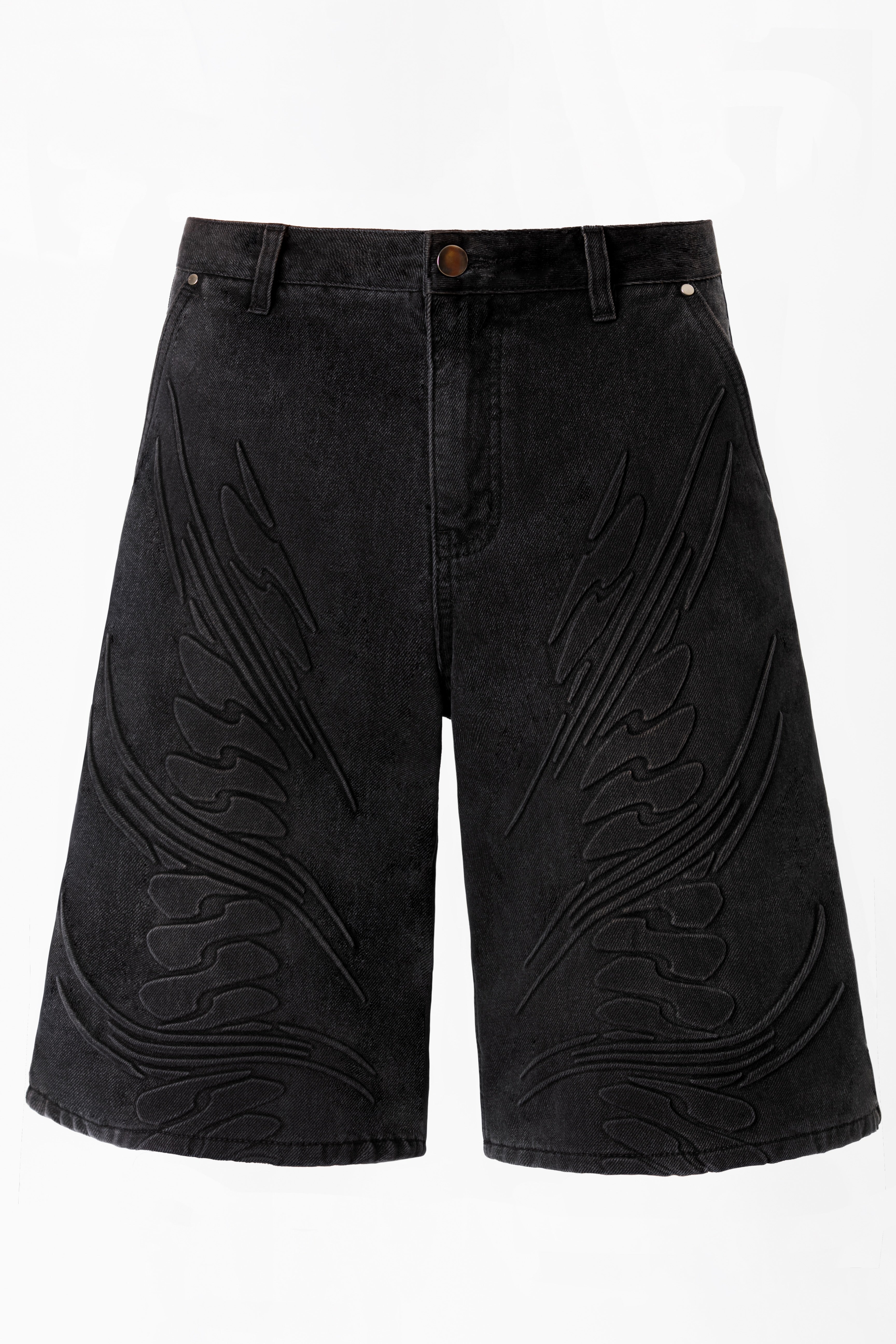 Silverback Embossed Denim Shorts